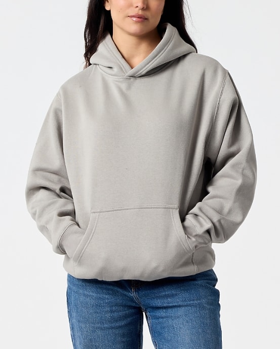 POUND stone gray heavyweight fashion hoodie no drawstring relaxed fit